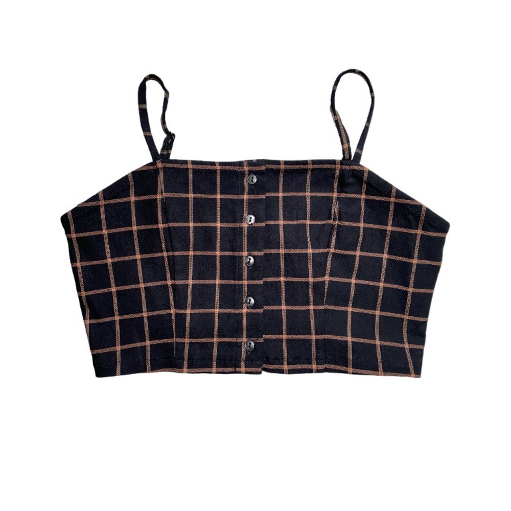 Women's Black plaid crop top